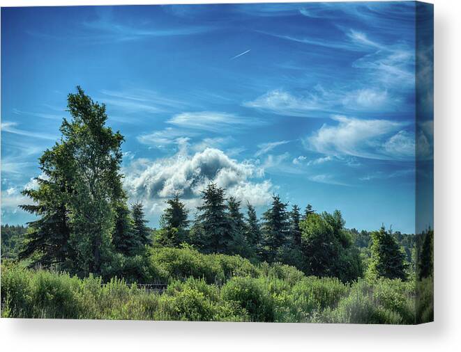 Clouds Canvas Print featuring the photograph Hidden Rails by Guy Whiteley