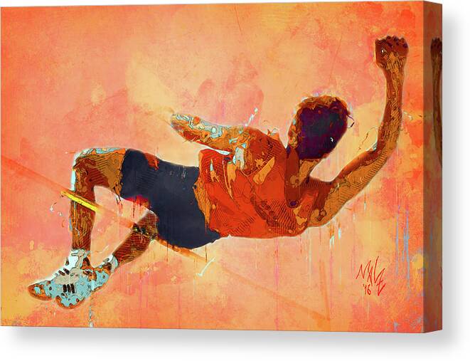 Acrylics Canvas Print featuring the digital art High Jumper by Mal-Z