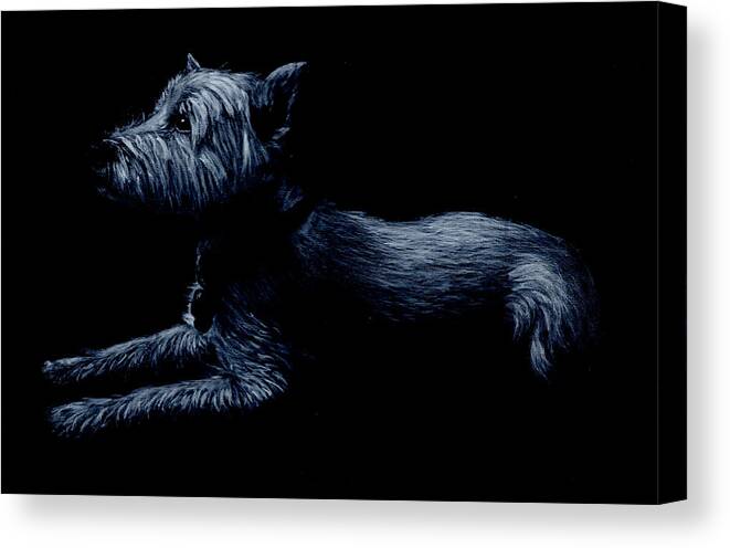 Terrier Canvas Print featuring the painting Highland Terrier by John Neeve
