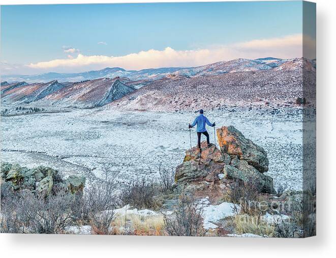 Colorado Canvas Print featuring the photograph hiking foothills in northern Colorado by Marek Uliasz