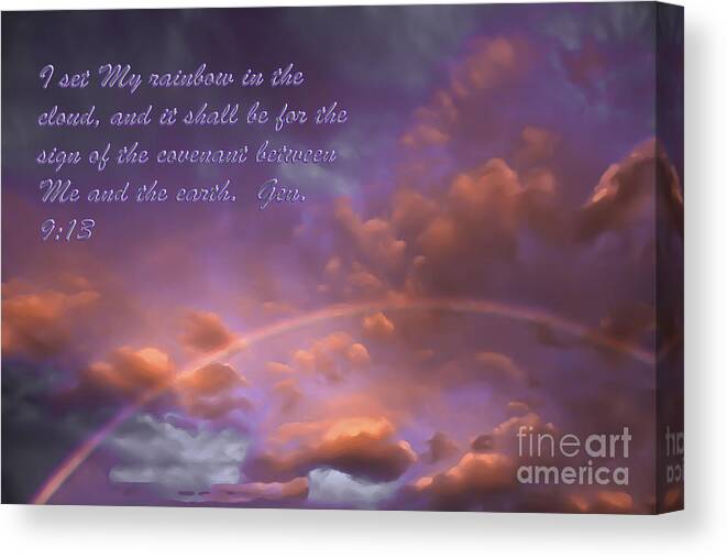 Rainbow Canvas Print featuring the photograph His Promise by Barbara Dean