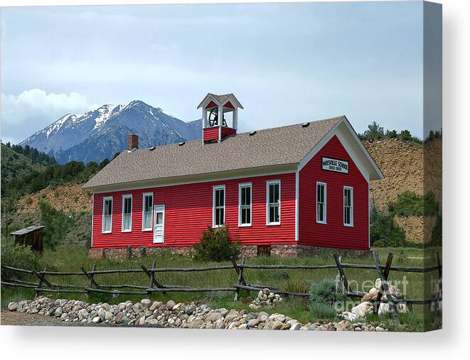 Maysville Canvas Print featuring the photograph Historic Maysville School in Colorado by Catherine Sherman