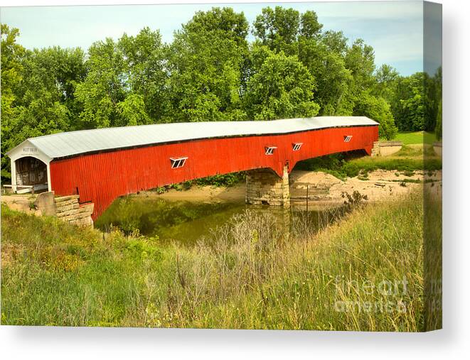 West Union Canvas Print featuring the photograph Historic Sugar Creek Crossing by Adam Jewell