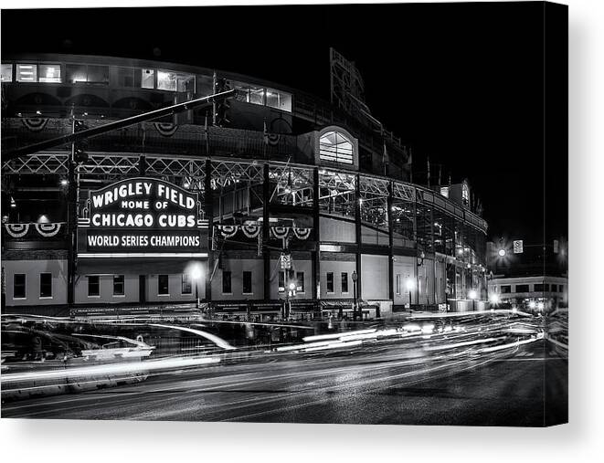 Chicago Canvas Print featuring the photograph Historic Wrigley Field by Andrew Soundarajan