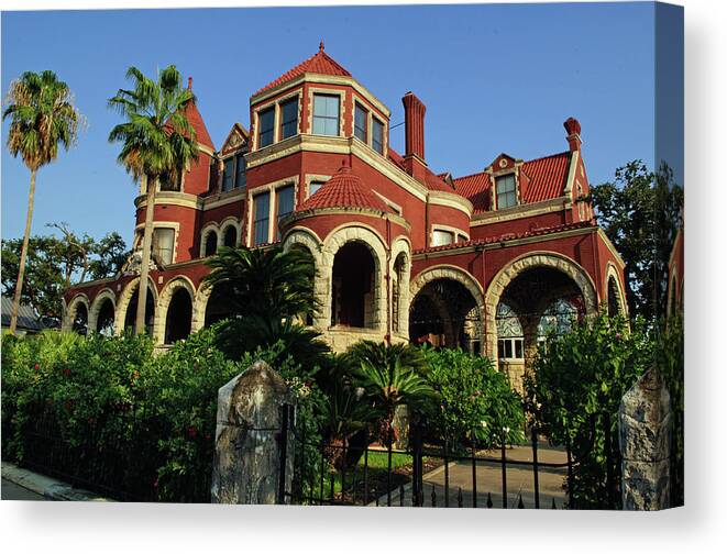Historical Galveston Mansion Canvas Print featuring the photograph Historical Galveston Mansion by Tikvah's Hope