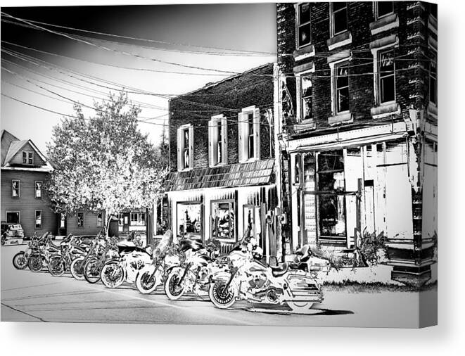 Hogs In Old Forge Ny Canvas Print featuring the photograph Hogs in Old Forge NY by David Patterson