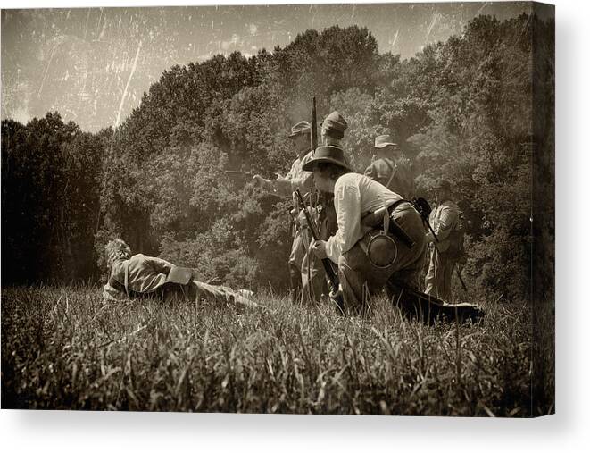 Civil Canvas Print featuring the photograph Holding the Line by Scott Wyatt
