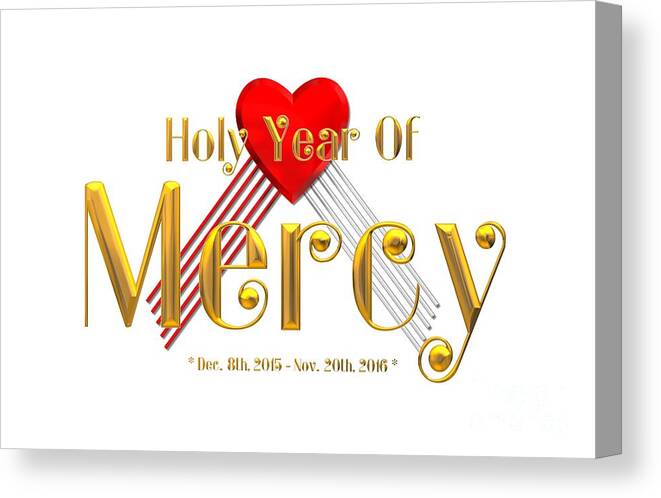 Holy Year Of Mercy Canvas Print featuring the digital art Holy Year of Mercy by Rose Santuci-Sofranko