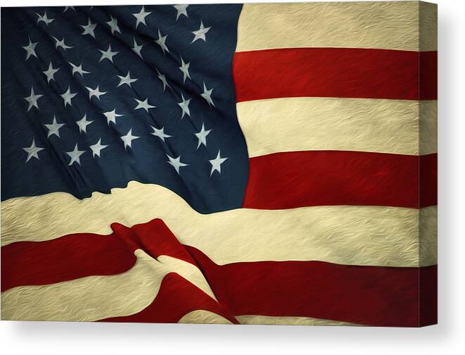 Land Of The Free Canvas Print featuring the photograph Home of the Brave by Steven Michael