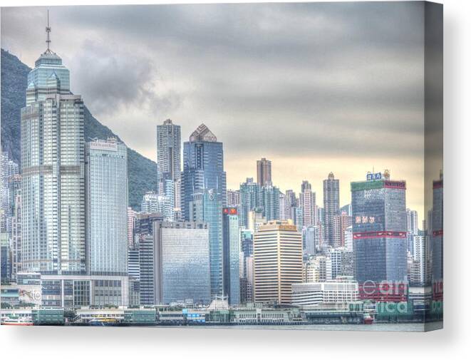 Cities Canvas Print featuring the photograph Hong Kong China by Bill Hamilton
