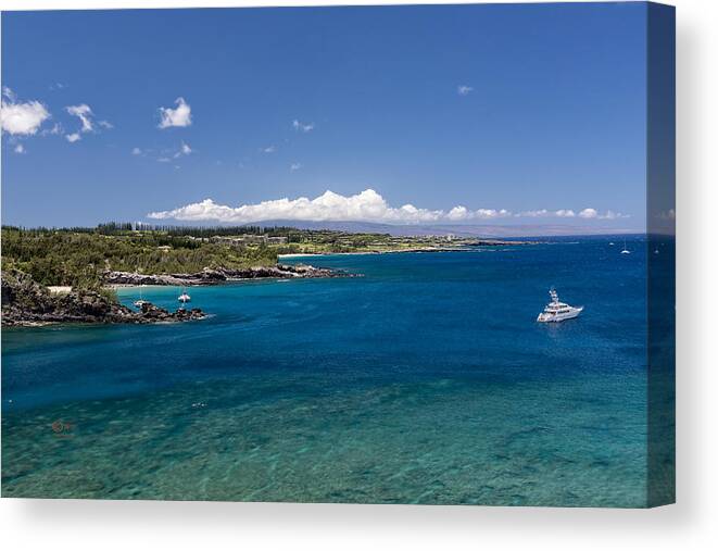 Boats Canvas Print featuring the photograph Honolua Bay by Jim Thompson