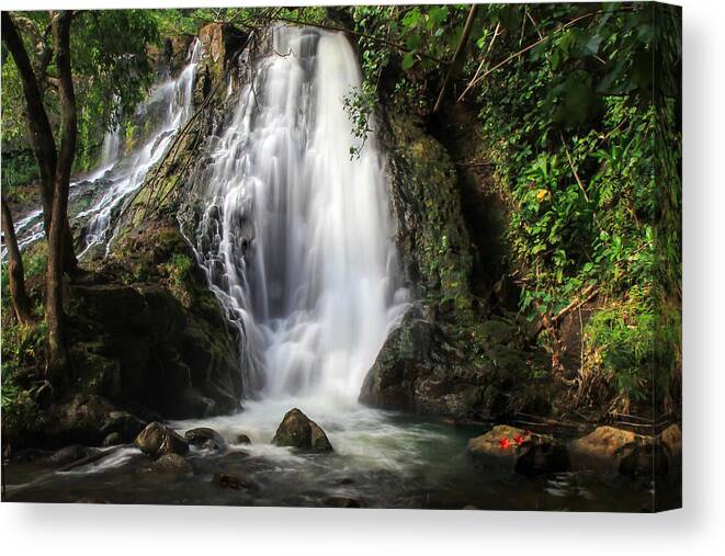 Hoʻopiʻi Falls Canvas Print featuring the photograph Hoopii Falls by Ryan Smith