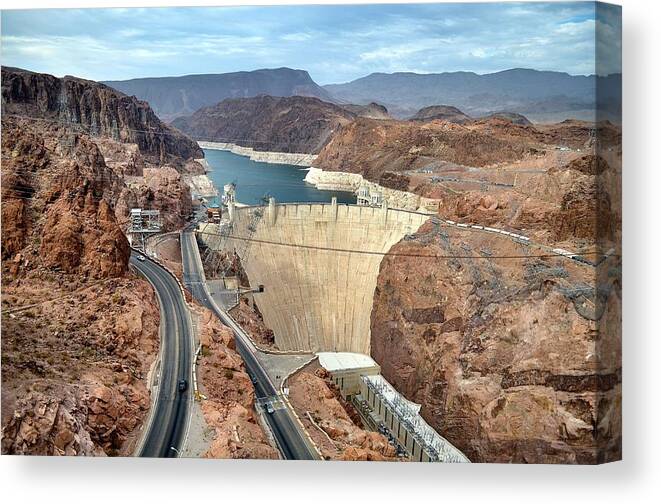 Hoover Dam Canvas Print featuring the photograph Hoover Dam by Maria Jansson