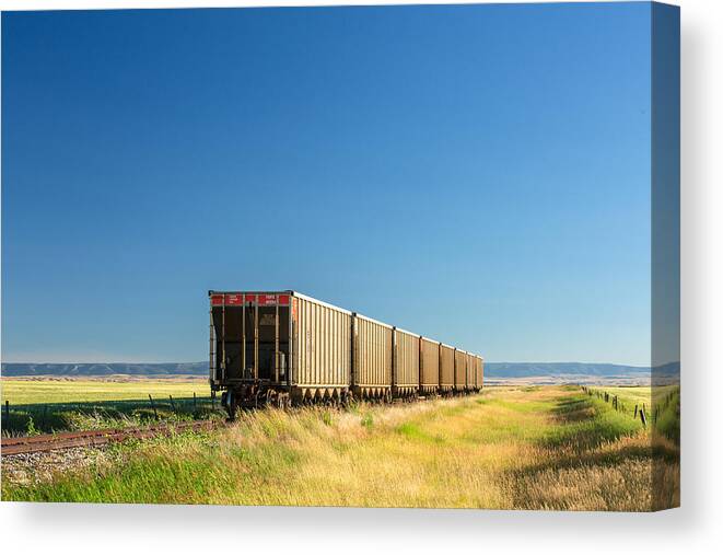 Railroad Canvas Print featuring the photograph Hopper Row by Todd Klassy