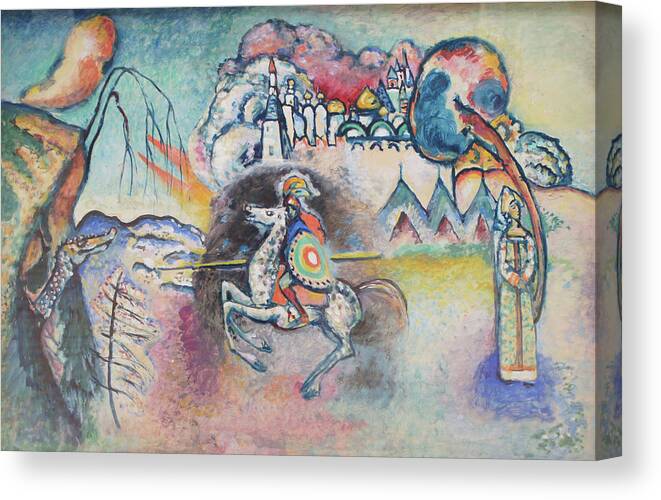 Wassily Kandinsky Canvas Print featuring the painting Horseman. St. George by Wassily Kandinsky