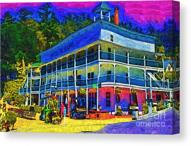 Roche Harbor Canvas Print featuring the digital art Hotel De Haro by Kirt Tisdale
