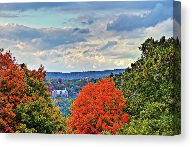 Fall Canvas Print featuring the photograph Hudson Valley Hyde Park NY by Don Mennig