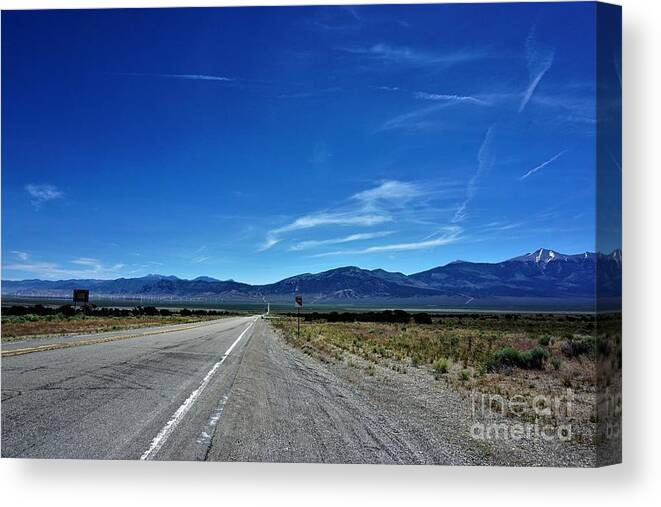 Nevada Canvas Print featuring the photograph HWY 50, Nevada by Merle Grenz