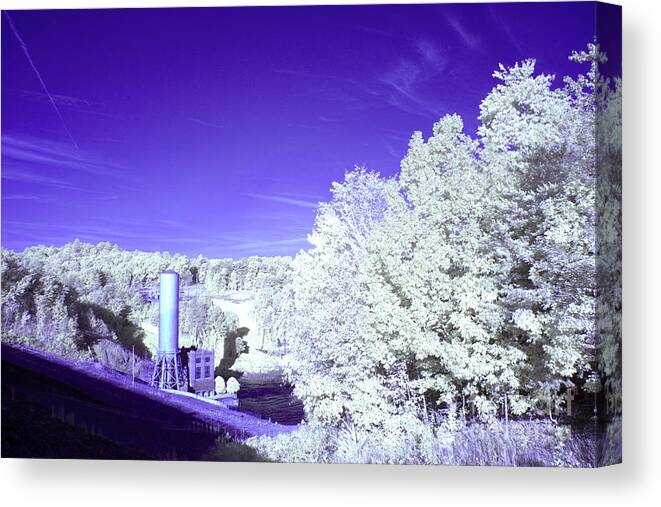 Royal Photography Royal Infrared Infrared Photography Infrared A Canvas Print featuring the photograph Hydroelectric Dam Infrared by FineArtRoyal Joshua Mimbs