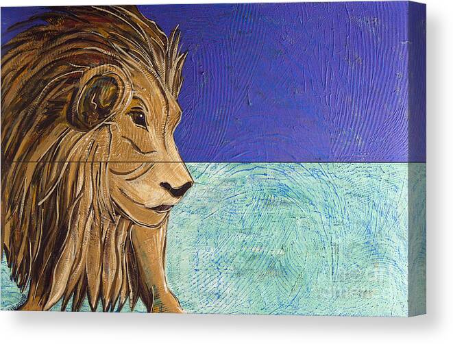 Leo Canvas Print featuring the painting I am Leo by Rebecca Weeks