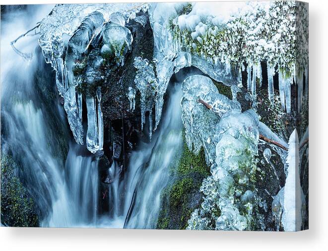 Icicles Canvas Print featuring the photograph Ice and Water, No. 2 by Belinda Greb