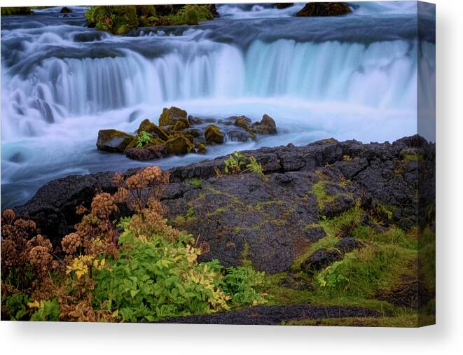 Iceland Canvas Print featuring the photograph Iceland Water Scene by Tom Singleton