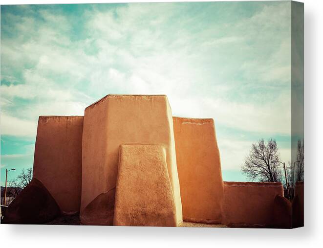 St. Francis Canvas Print featuring the photograph Iconic Church in Taos by Marilyn Hunt
