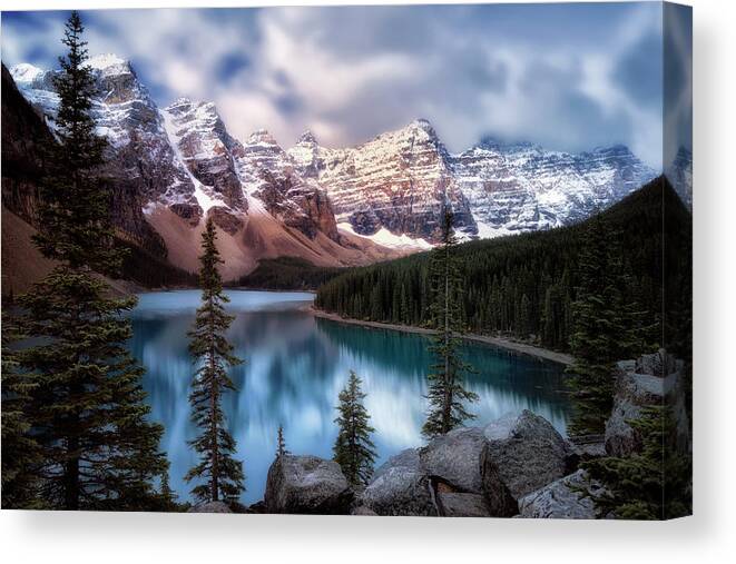 Sunrise Canvas Print featuring the photograph Icy Stillness by Nicki Frates
