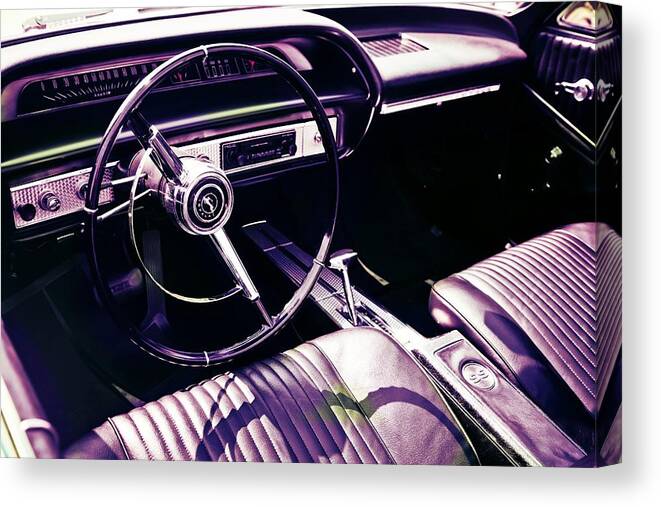 United States: Muscle: Car: Vintag: Impala: Convertible: Canvas Print featuring the photograph Impala Convertible by Digital Art Cafe