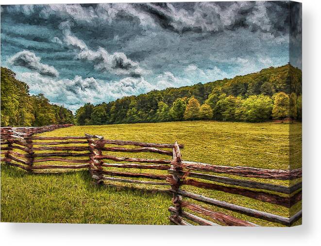 Kennesaw Battlefield Canvas Print featuring the digital art Impressionist Kennesaw Battlefield by Daniel Eskridge