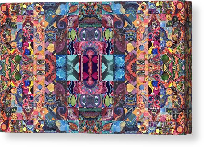 Abstract Canvas Print featuring the digital art In One Many - Variation 2 by Helena Tiainen