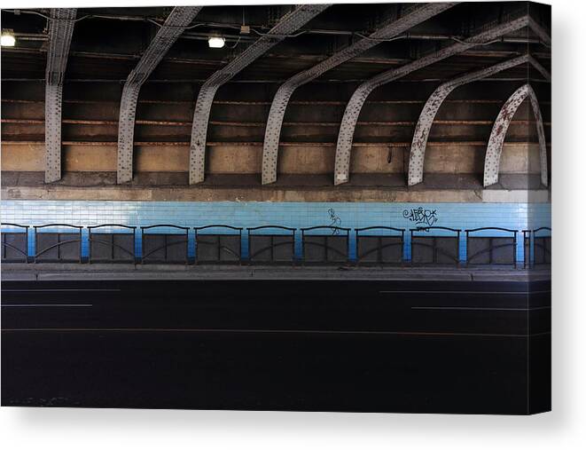 Underpass Canvas Print featuring the photograph In The Belly Of The Whale by Kreddible Trout