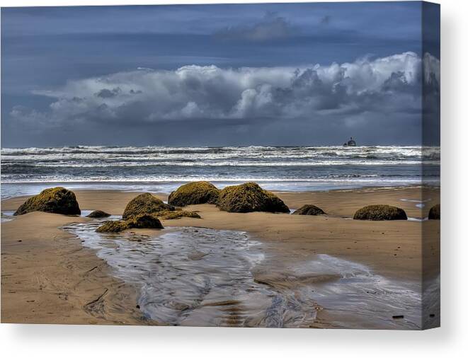 Hdr Canvas Print featuring the photograph Indian Beach by Brad Granger