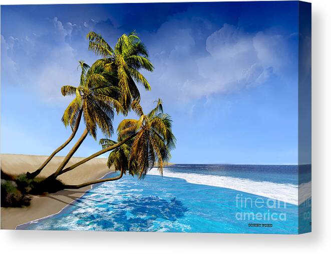 Beach Canvas Print featuring the painting Indigo Shores by Corey Ford