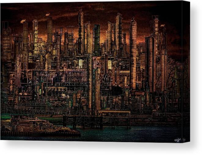 Industry Canvas Print featuring the digital art Industrial Psychosis by Chris Lord