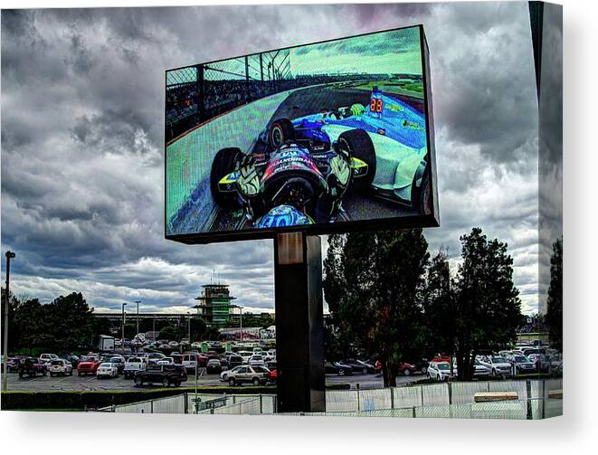 Crash Canvas Print featuring the photograph Indy GP Crowding by Josh Williams