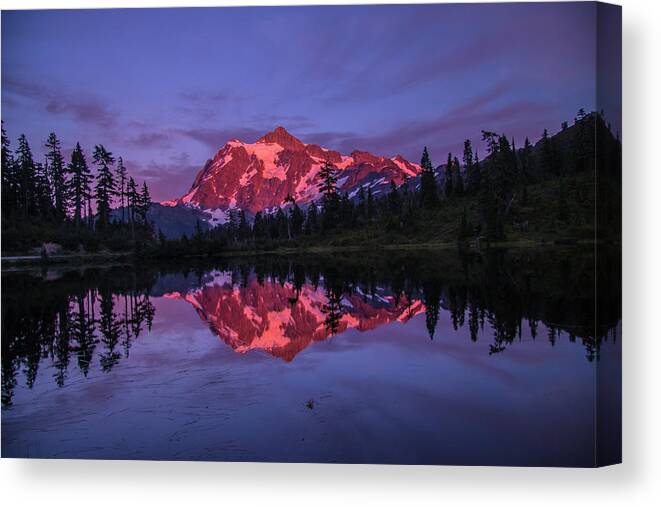 Mt Baker Canvas Print featuring the photograph Intense Reflection by Doug Scrima