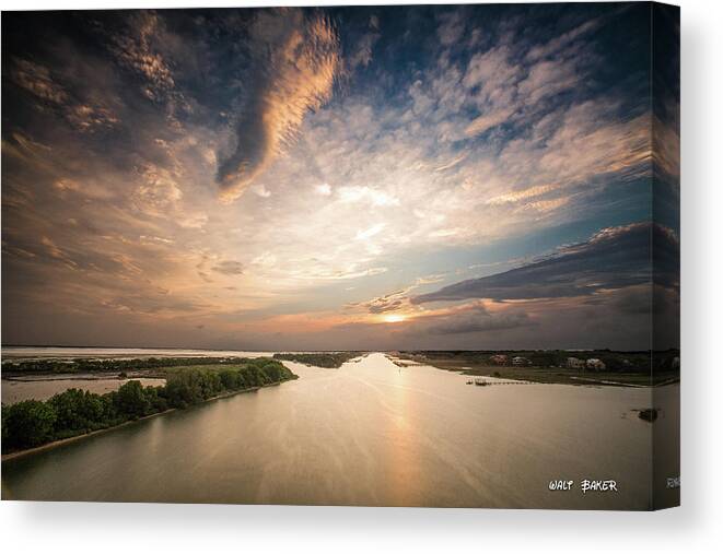 Isle Of Palms Canvas Print featuring the photograph Intercoastal Sky by Walt Baker