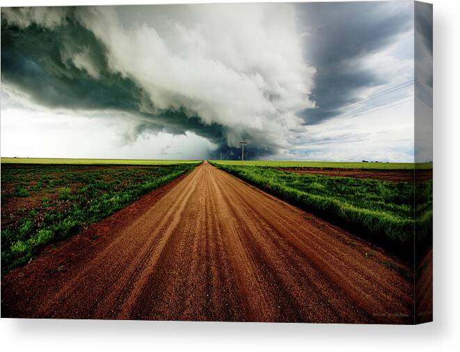 Weather Canvas Print featuring the photograph Into The Storm by Brian Gustafson