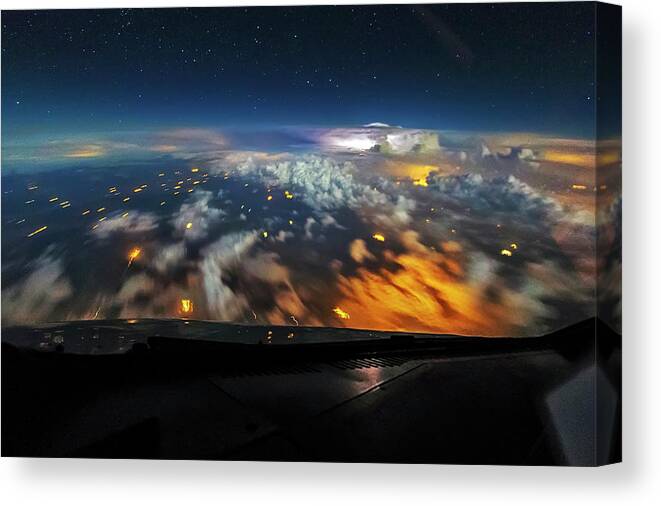 Astronomy Canvas Print featuring the photograph Into the Storm by Ralf Rohner