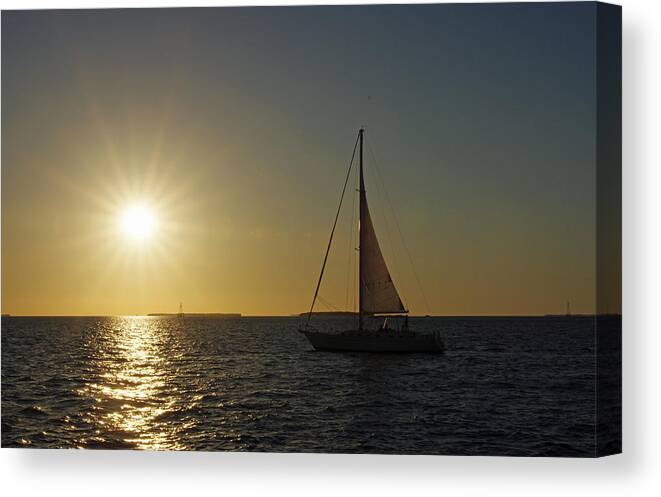 Sunset Canvas Print featuring the photograph Into The Sun by Greg Graham