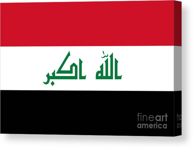 Iraq Canvas Print featuring the photograph Iraq Flag by Frederick Holiday