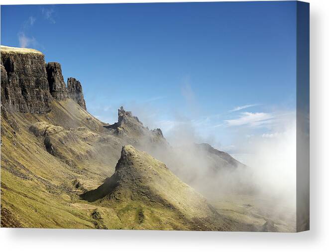 Mountain Range Canvas Print featuring the photograph Isle of Skye Quiraing by Grant Glendinning