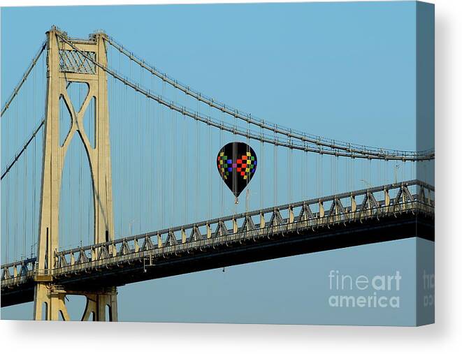 Bridge Canvas Print featuring the photograph It is balloon by Les Greenwood