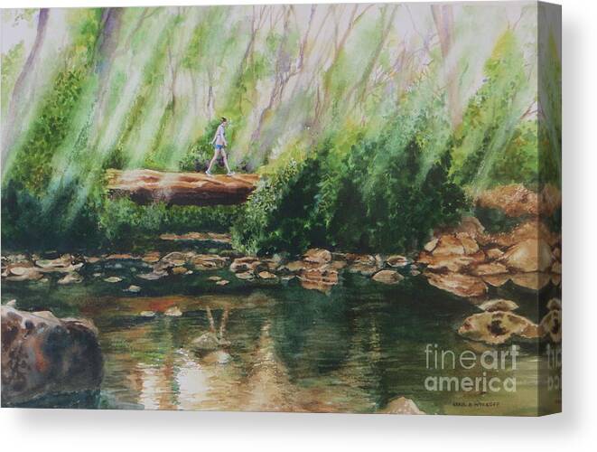 Trees Canvas Print featuring the painting Iten Forest Stroll by Karol Wyckoff