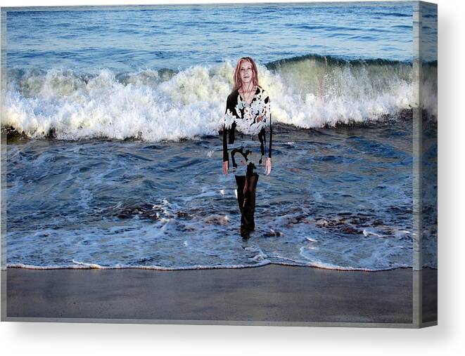 Ocean Canvas Print featuring the photograph I've Been Trying To Walk On Water by Feather Redfox