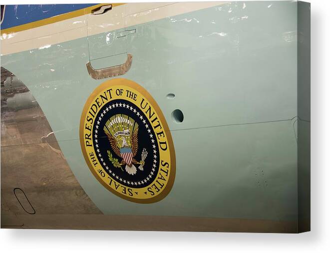 John F Kennedy Canvas Print featuring the photograph J F K Air Force One by David Bearden