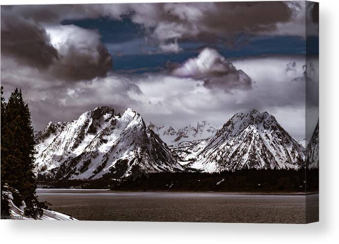 Jackson Hole Canvas Print featuring the photograph Jackson Lake Peaks by G Lamar Yancy