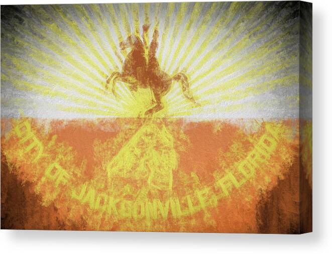 Jacksonville Canvas Print featuring the digital art Jacksonville City Flag by JC Findley