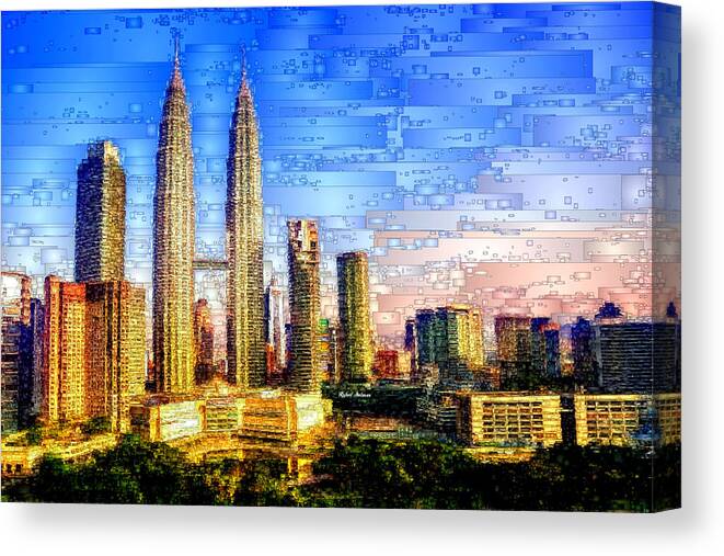 Rafael Salazar Canvas Print featuring the digital art Jakarta, Indonesia by Rafael Salazar